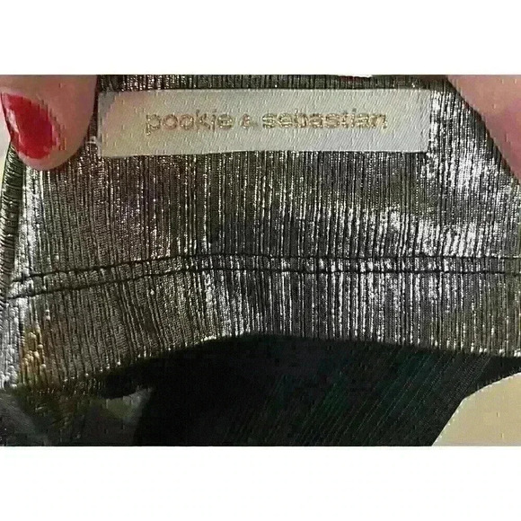 Pookie & Sebastian Womens Size S Metallic Gray Tank Top Spaghetti Stap - Picture 3 of 4